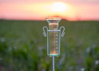 Ou et comment faire pour utiliser un pluviomètre dédié à l’agriculture photo d'un pluviomètre installé dans une exploitation agricole